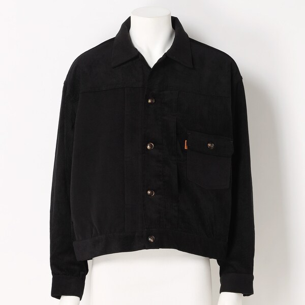 フィロソフィー スエード ジャケット フード ニット 異素材 ブラック 黒 M