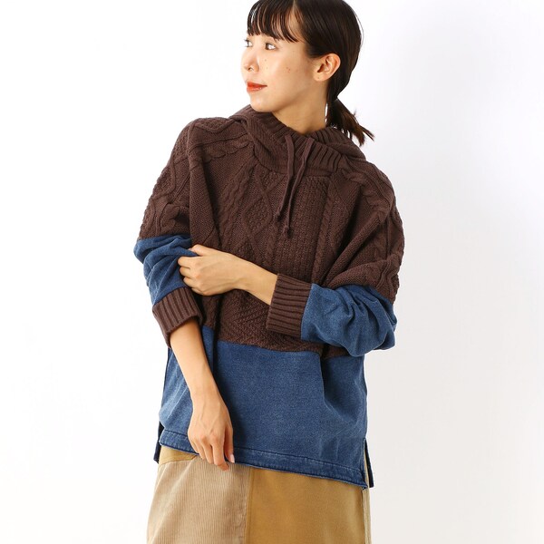 クリフ メイヤー KRIFF MAYER デニムドッキングカーデ （L/GRAY