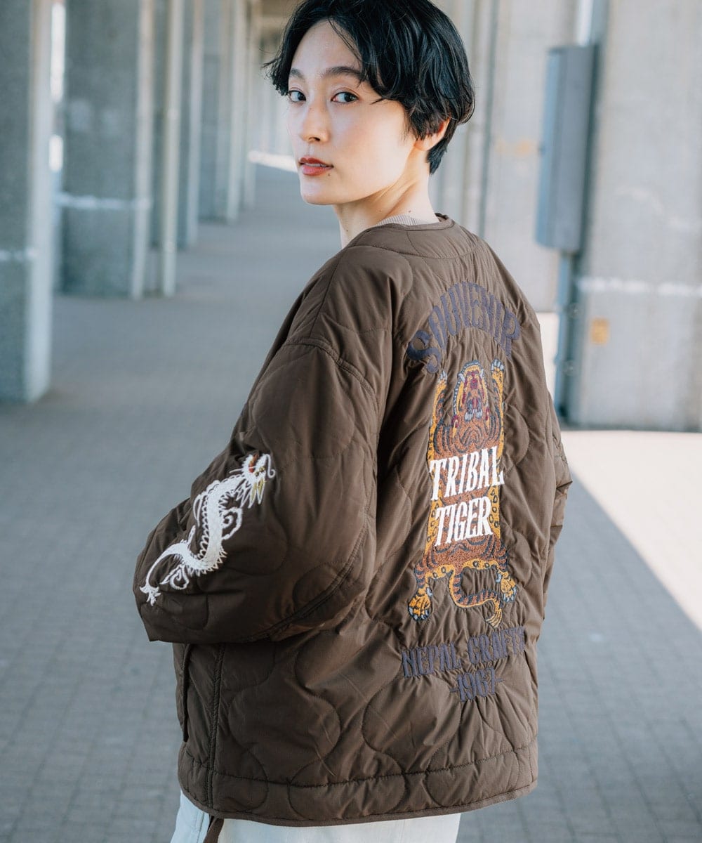 AKI NAGAI ノーカラー ストライプ 切替 ジャケット 日本製 メンズ ノーカラージャケット の一覧 | マルイウェブチャネル
