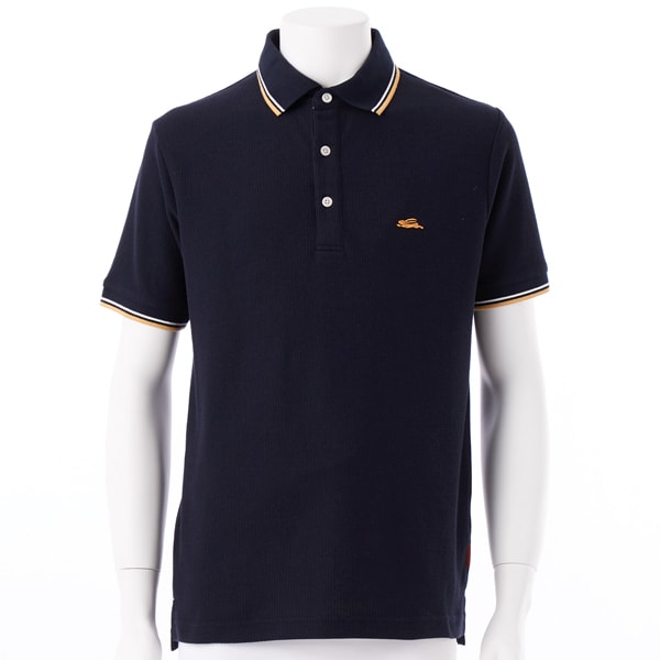 【接触冷感で涼しい！】リンクス カノコ リブ ライン ポロシャツ