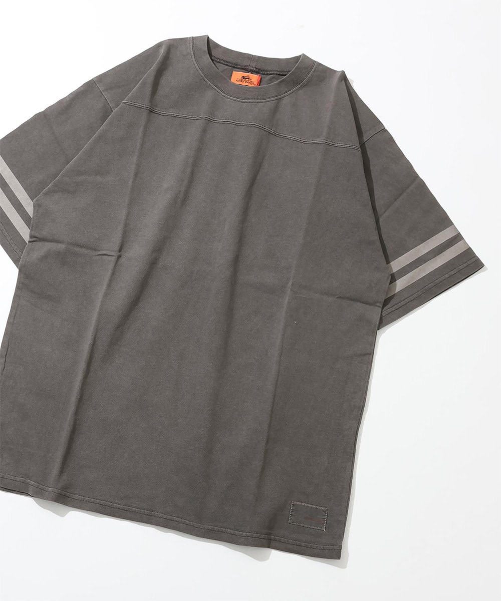 【stanley blacker】クルーネックニットTシャツ グレー ウォッシャブル 綿100％ stanley blacker] クルーネックコットンニットTシャツ - AWC