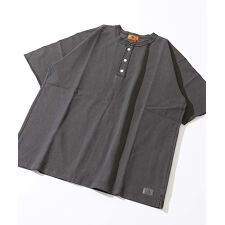 【アメカジライク】ヘビーウェイト ピグメント ヘンリーネック Ｔシャツ 綿100％