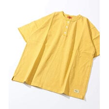 【アメカジライク】ヘビーウェイト ピグメント ヘンリーネック Ｔシャツ 綿100％