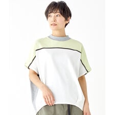 【汗染み防止・防汚・接触冷感】ウェットプロテクト レース コクーン Tシャツ