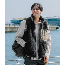 クリフメイヤー(KRIFF MAYER)の【アウトドアライクなデザイン！】シャギーボア ベスト ジャケット