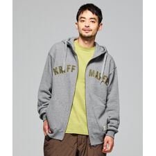 【本体綿100％の裏毛素材！】ざっくり 裏毛 刺繍 ジップ パーカー