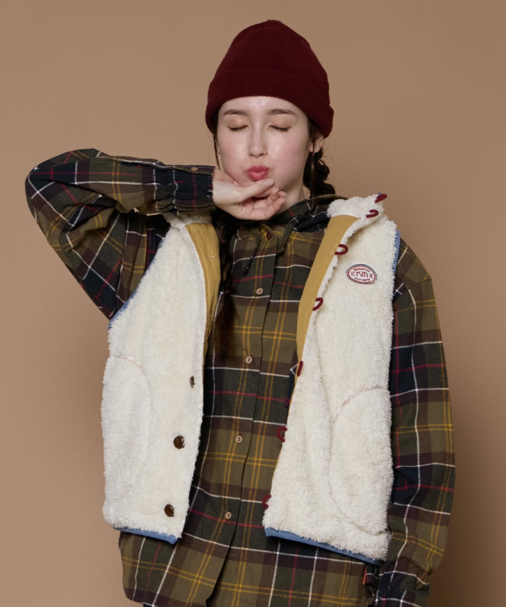 fennelドットキルティングジップベスト フェンネル FENNEL ドットキルティングジップベスト （ブラック