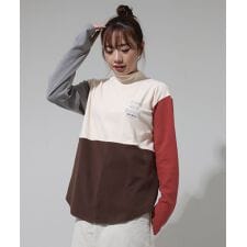 【もちっ！伸びる！】もちのび モックネック Tシャツ