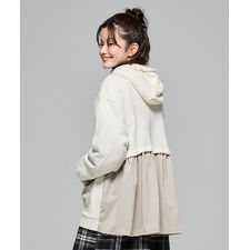 【本体綿100％！】異素材切替 ざっくり 裏毛 ジャケット