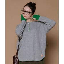 クリフメイヤー(KRIFF MAYER)の【配色感がかわいい！】ハニカム ワッフル バイカラー ロンT