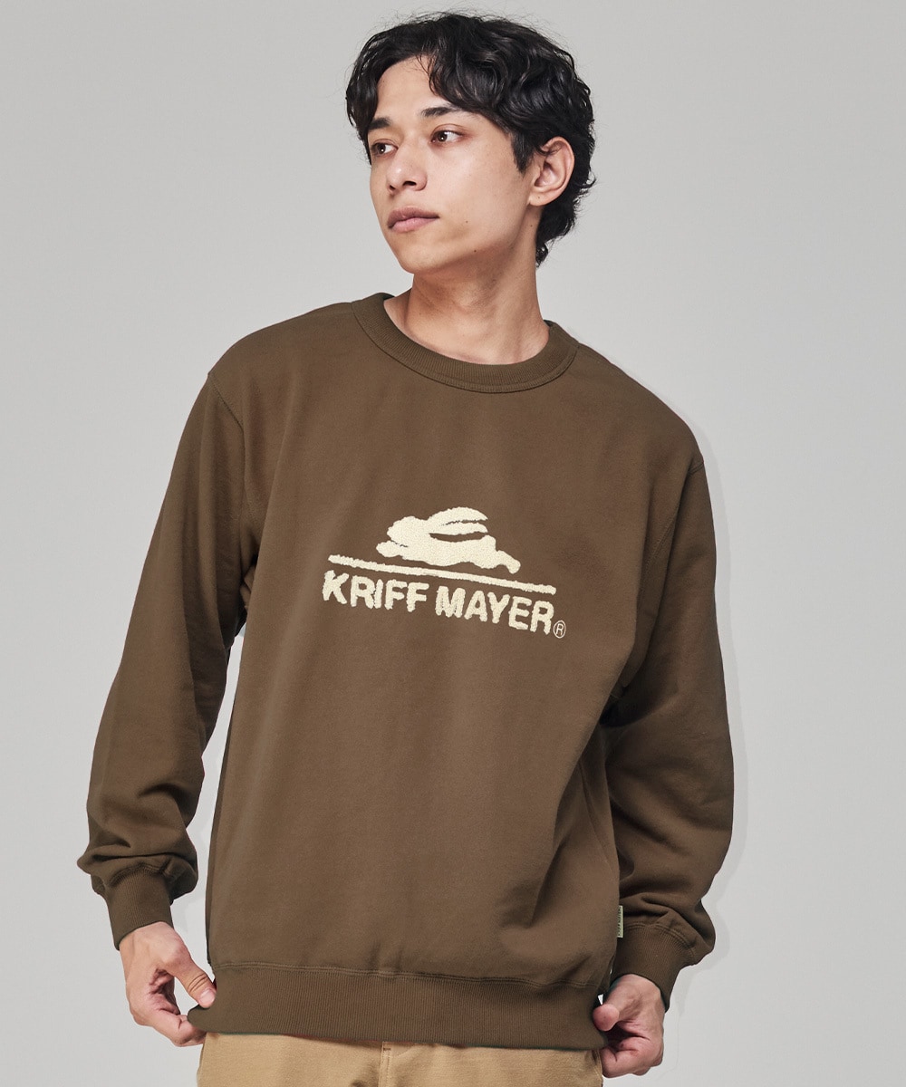 【裏起毛で暖かい！】サガラ 刺繍 クルー スウェット ロゴ