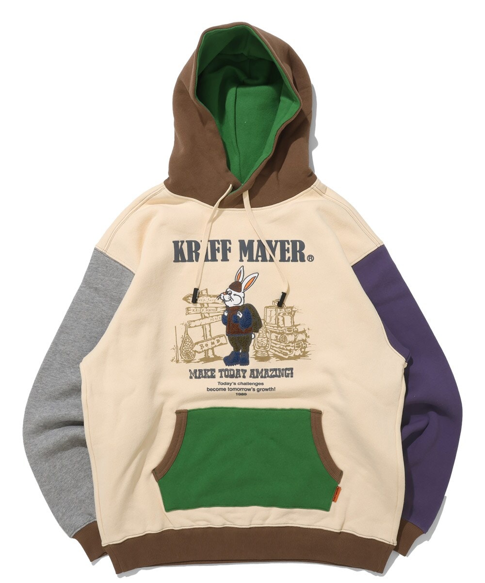 【裏起毛で暖かい！】裏起毛 スウェット パーカー ラビット