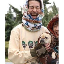 【裏起毛で暖かい！】チルタイム 裏起毛 クルー スウェット 顔