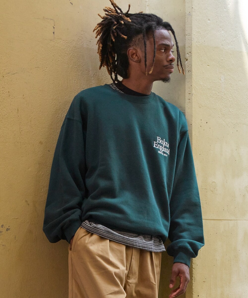 クリフメイヤー（KRIFF MAYER）/【ヴィンテージライクでかっこいい！】ヘビー 裏毛 刺繍 スウェット パーカー Bukta ヴィンテージライクでかっこいい！】ヘビー 裏毛 刺繍 クルー