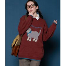 クリフメイヤー(KRIFF MAYER)の【ストレッチ＆チクチクしない！】もちのび ニット 犬派!?猫派!?