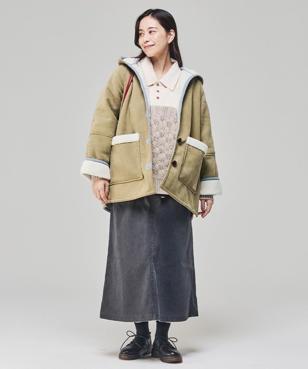 裏ボアでしっかり暖かい！】コーデュロイ フード ジャケット | クリフ