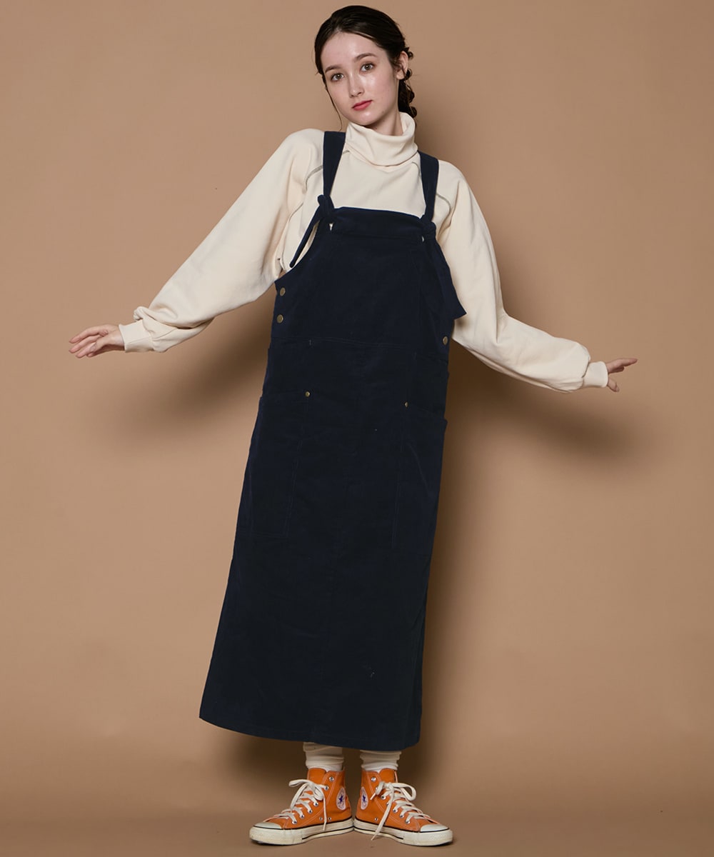 レトロ＆カジュアルでかわいい！】コーデュロイ ジャンパースカート