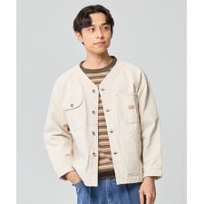 【カジュアル】コットン100％ ノーカラー デニム カバーオール ジャケット