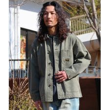 【ヴィンテージライク】コットン100％ マルチポケット カバーオール ジャケット