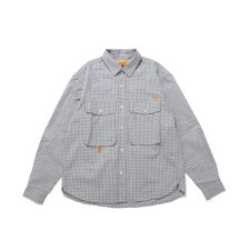 【アウトドアライク】綿100％ シアサッカー チェック シャツ