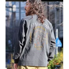 【ヴィンテージライク】コットン100％ スーベニア 刺繍 ロンＴ 龍