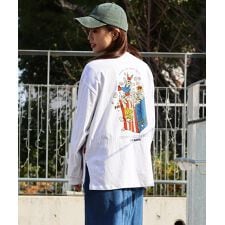 【かわいいプリント柄！】ボディ コットン100％ Ａライン チュニック Tシャツ