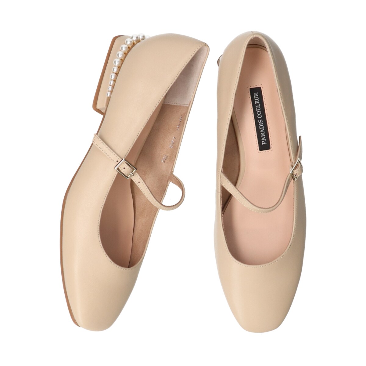 PARADIS COULEUR◇2cmヒール◇パールヒールストラップパンプス