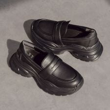 25秋冬新作◆Round About◆5cmヒール◆撥水ボリュームソールローファー