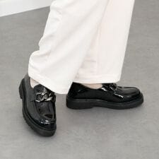 パラディクルール(PARADIS COULEUR)の25秋冬新作◆PARADIS COULEUR◆3cmヒール◆防滑ソール撥水チェーンローファー