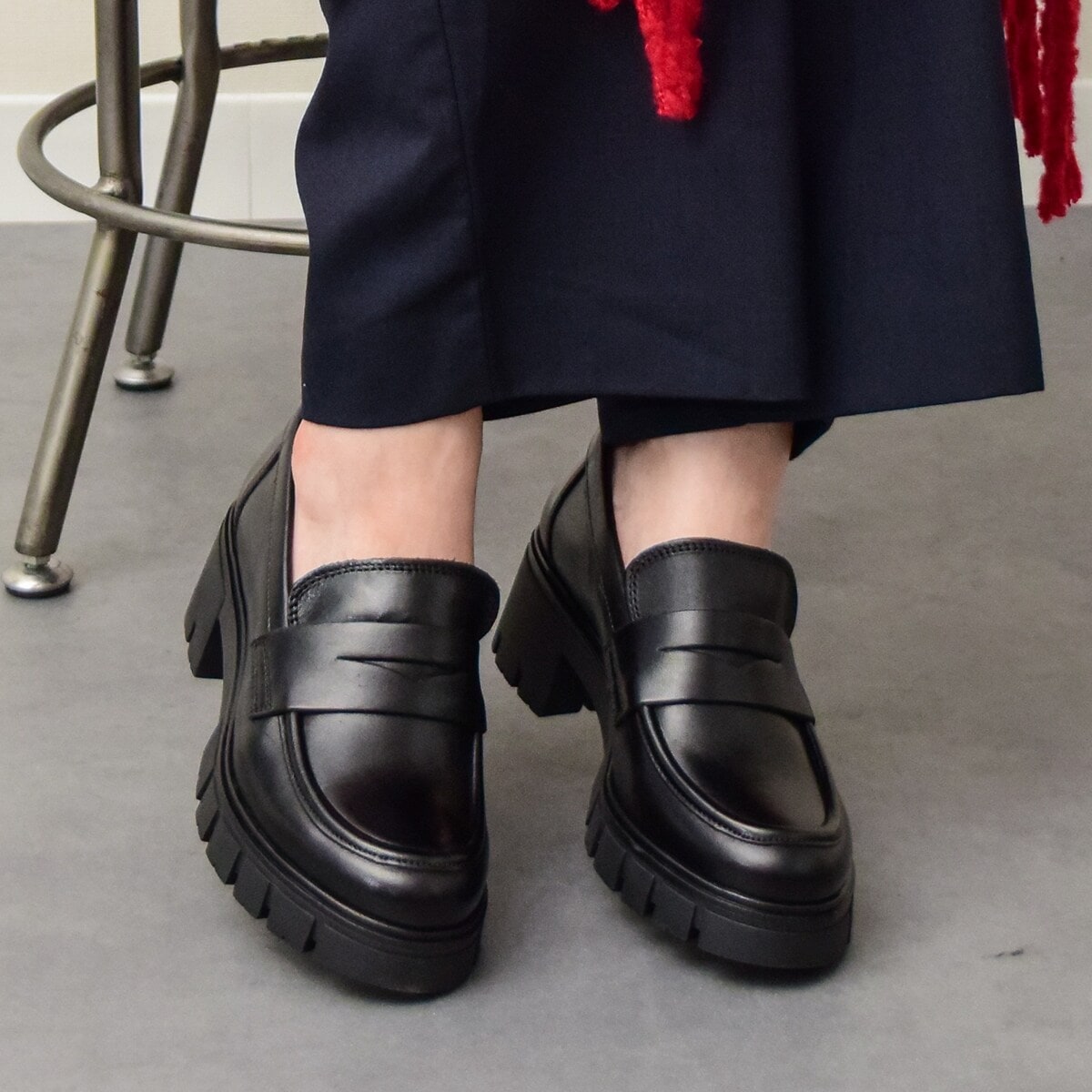 VAGABOND◇4cmヒール◇ラウンドトウベーシックタッセルローファー