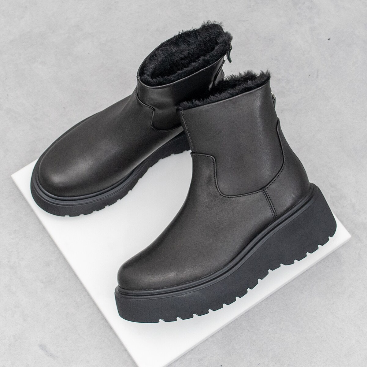 PARADIS COULEUR◇4.5cmヒール◇パールヒールストレッチショートブーツ