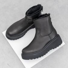 25秋冬新作◆PARADIS COULEUR◆5cmヒール◆ライニングフェイクムートンショートブーツ