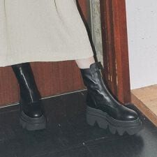 25秋冬新作◆PARADIS COULEUR◆8.5cmヒール◆ボリュームソールセンタージップブーツ