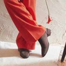 25秋冬新作◆PARADIS COULEUR4.5cmヒールスクエアトウバックジップストレッチブーツ