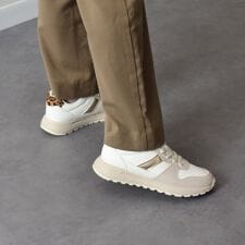 25秋冬新作◆VINCULUM◆4.3cmヒール◆スエードコンビスニーカー