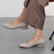 PARADIS COULEUR◆2cmヒール◆パールヒールキルティングパンプス