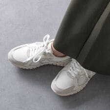 PARADIS COULEUR◆3.5cmヒール◆異素材コンビレースアップスニーカー