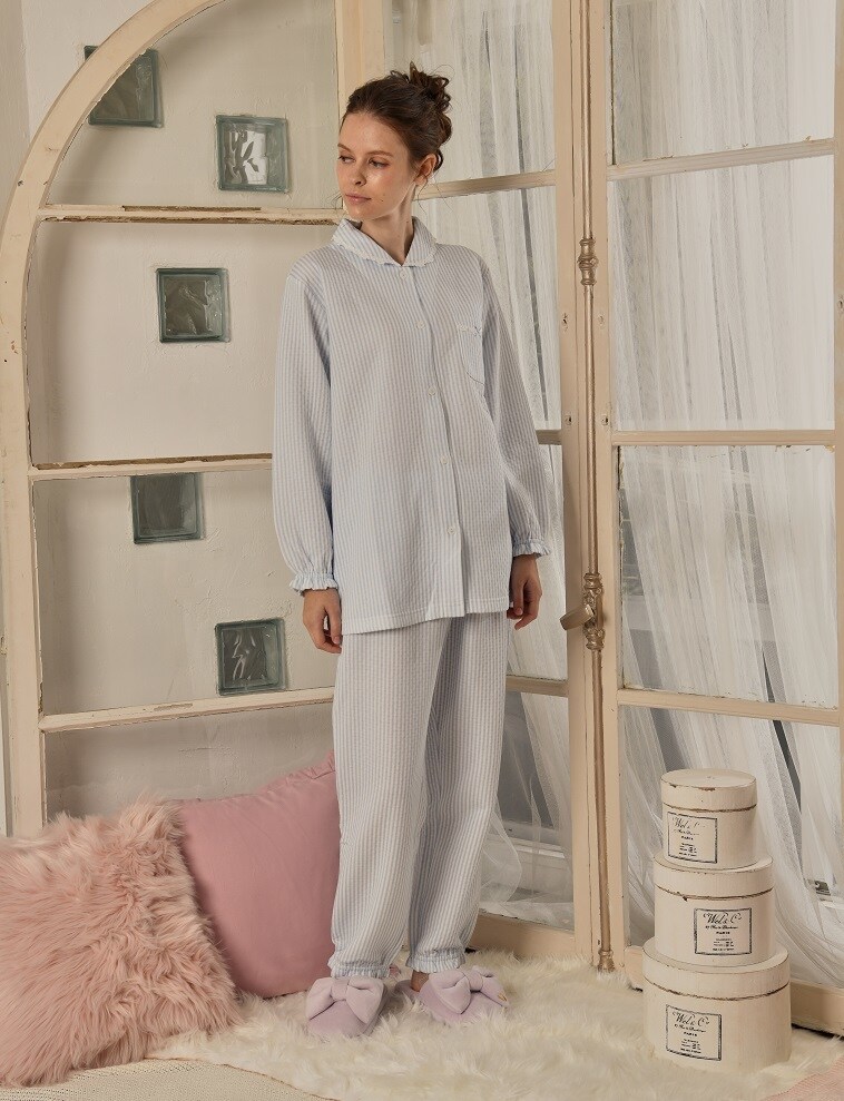 ナルエー　ボーダー　ネコ　接結ニット　ワンピース・ルームウェア　Ｍ～Ｌ 大人かわいいねこシリーズ｜ナルエー公式通販サイト