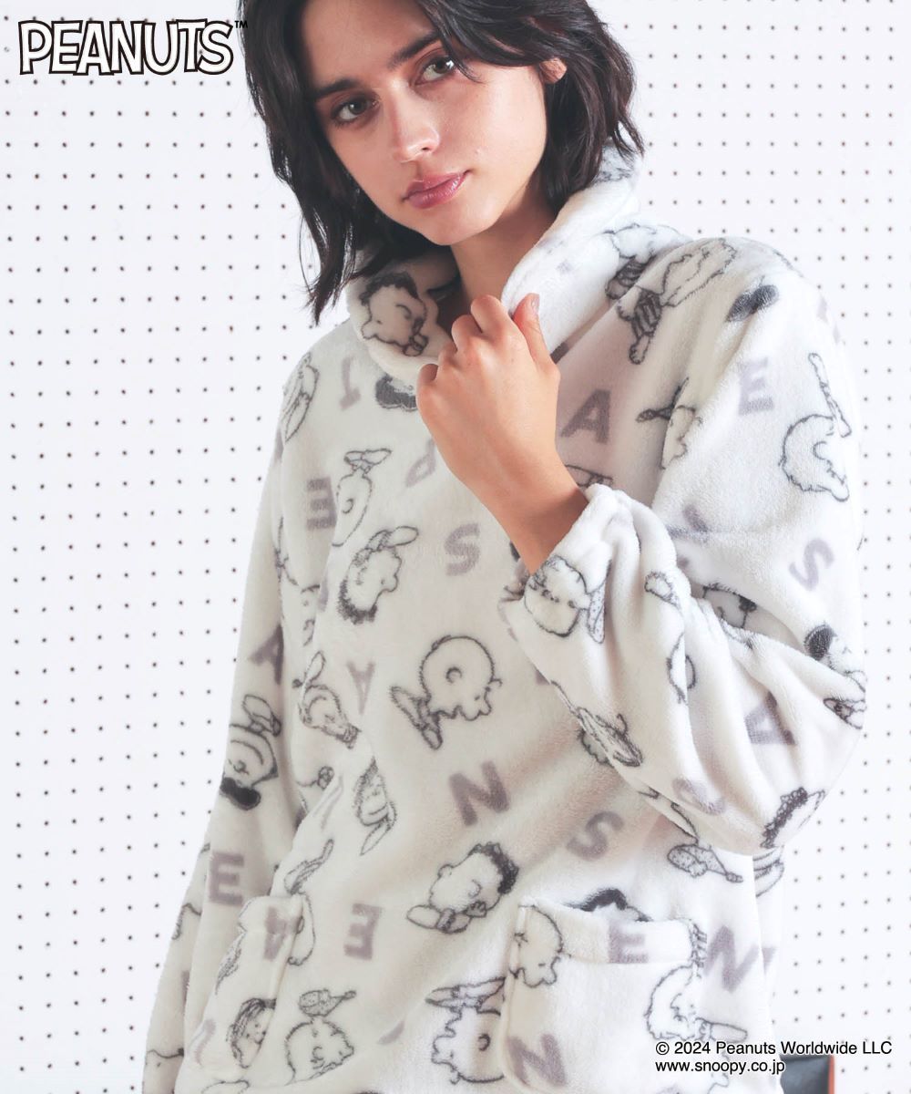 新品　ナルエー　ストレッチボアワンピース　スヌーピー　ルームウェア PEANUTSストレッチボアワンピース｜パジャマ｜ナルエー公式通販サイト