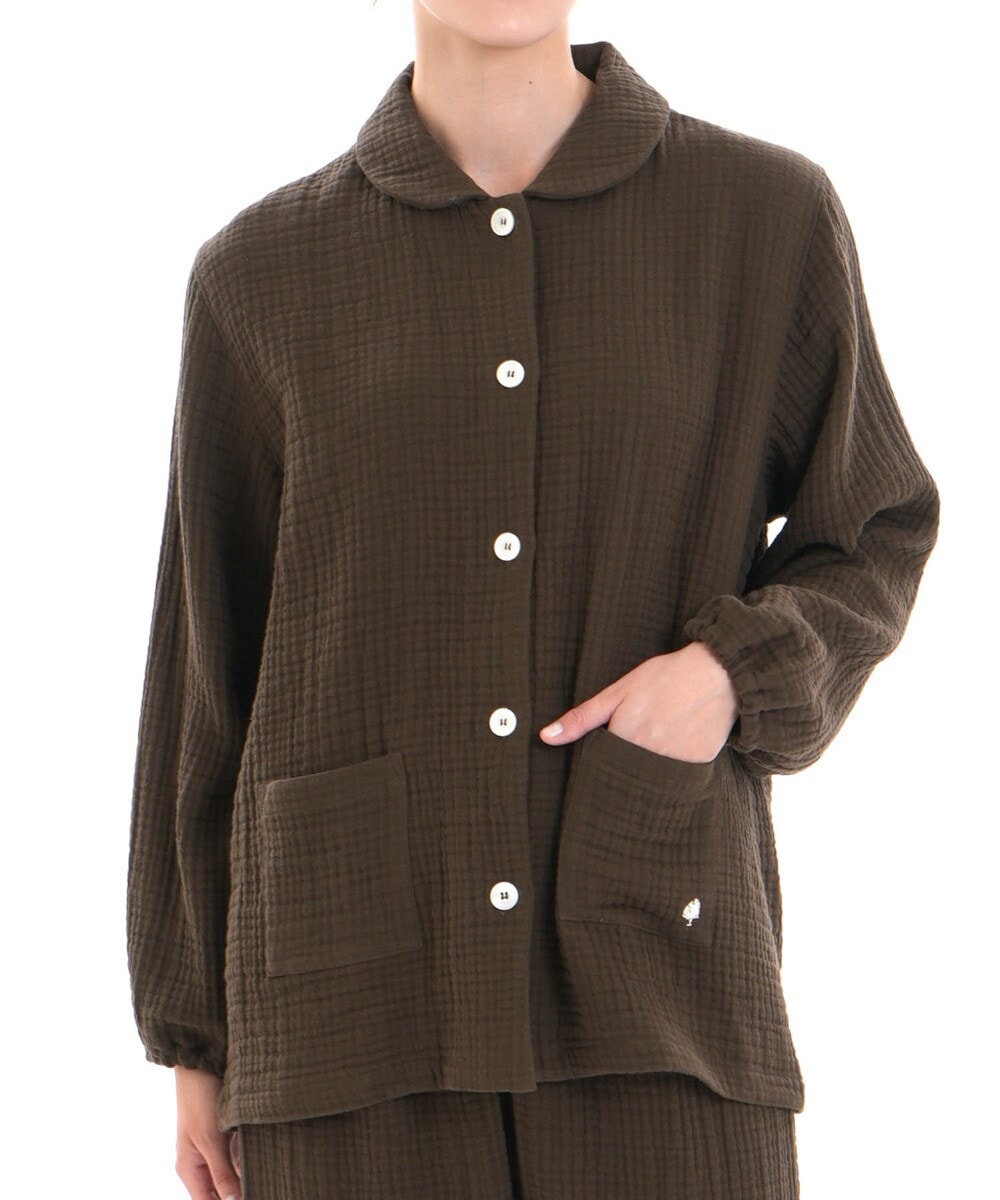 ナルエー（narue）/ ルームウェア　 シュークリームガーゼR　4+ソリッドカラー  ワンピース ﾙｰﾑｳｪｱ ｼｭｰｸﾘｰﾑｶﾞｰｾﾞR 4+ｿﾘｯﾄﾞｶﾗｰﾊﾟｼﾞｬﾏ | ナルエー(narue) | マルイ