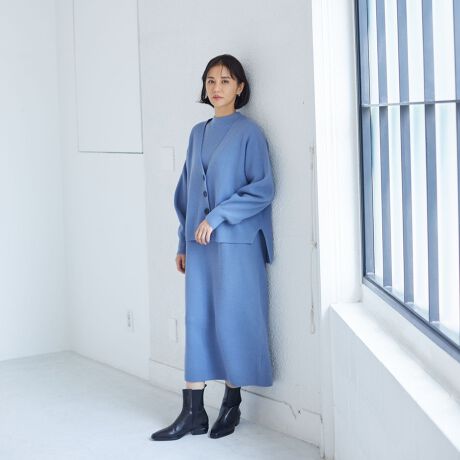 ｗｅｂ別注色あり スタンドネックのロングニットワンピース 手洗い可能 ロートレアモン Lautreamont 3101 ファッション通販 マルイウェブチャネル