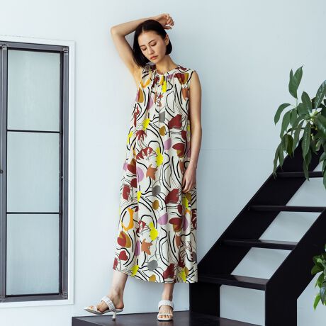 ｄｅｖｅａｕｘプリントロングワンピース 洗濯機で洗える ロートレアモン Lautreamont 3101 ファッション通販 マルイウェブチャネル