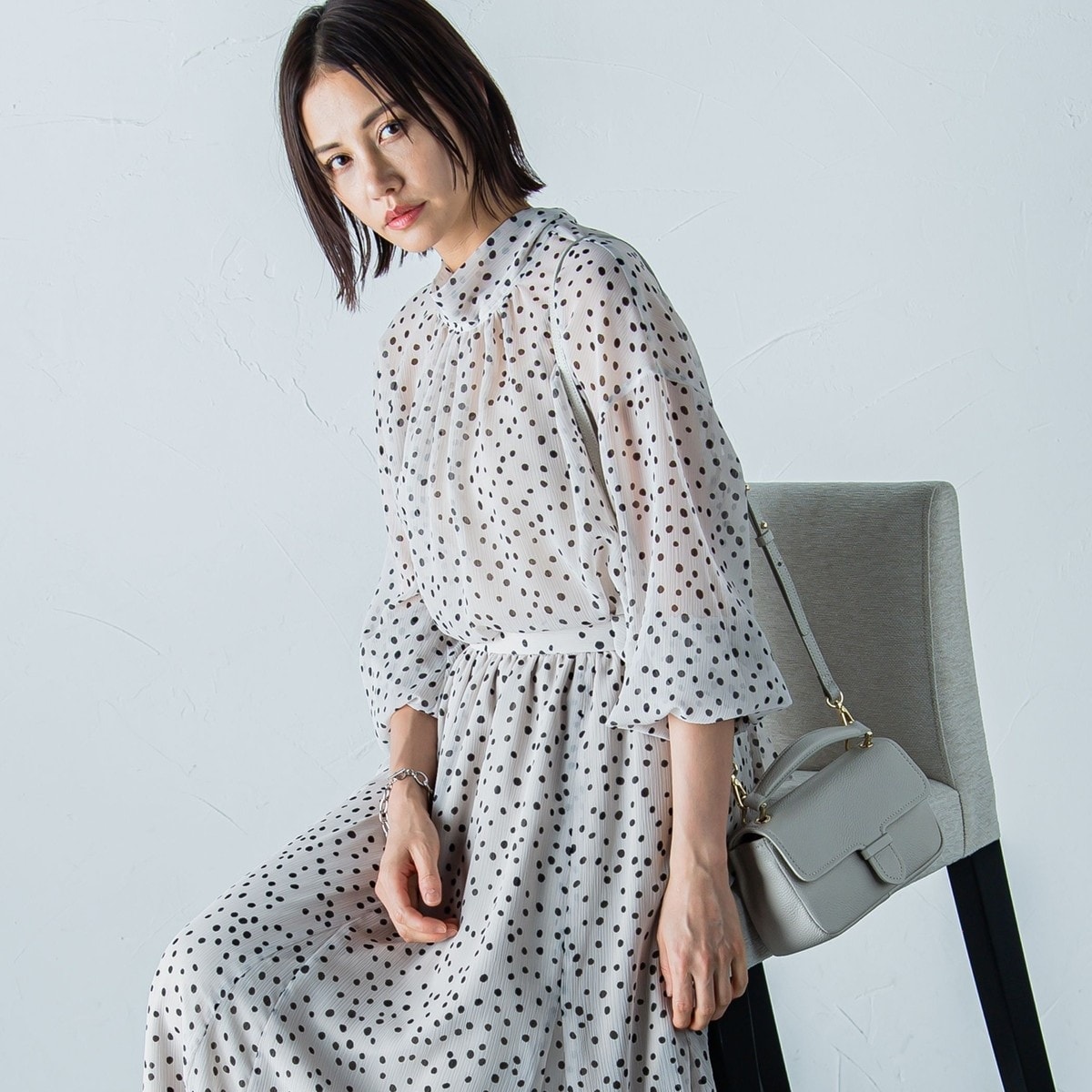 ボタニカルダイサッカーチュニックシャツブラウス≪洗濯機で洗える