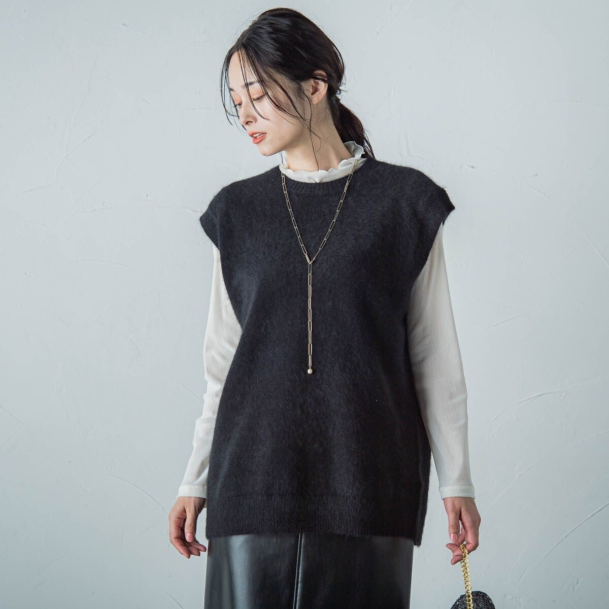 ロートレアモン] ペーパーヤーンリブニット≪手洗い可能≫ ペーパー