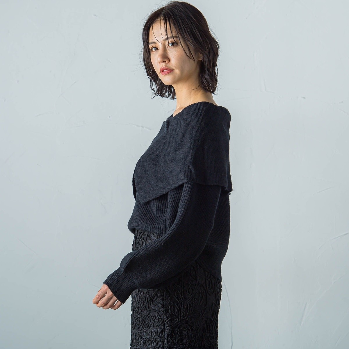 WEB＆一部店舗限定】ビックケープニットプルオーバー | ロート