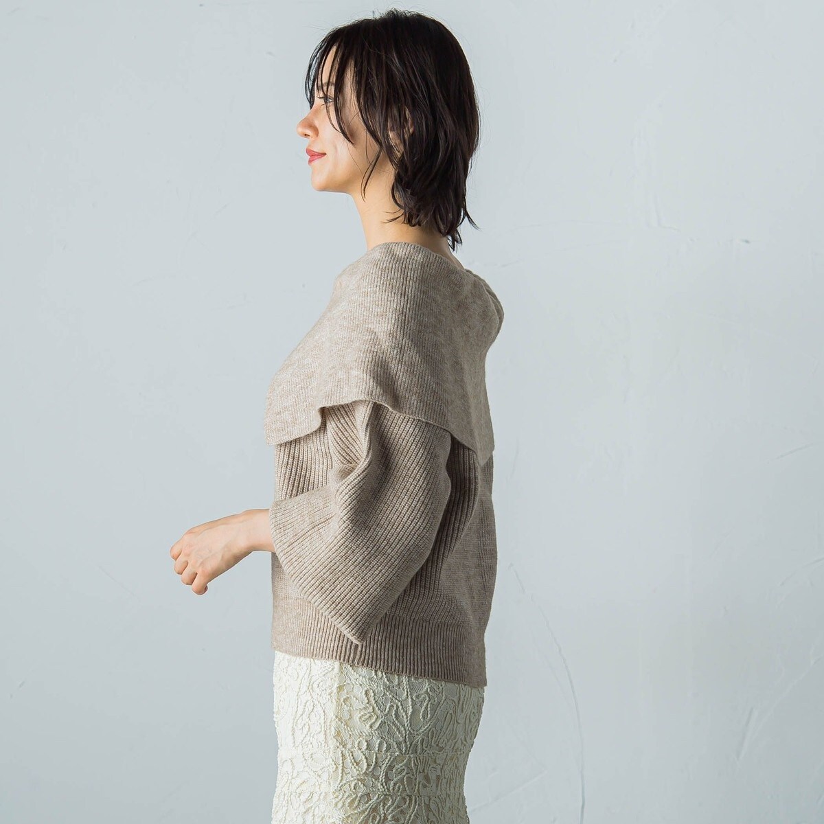 LAUTREAMONT / ロートレアモン 【WEB＆一部店舗限定】ビックケープニットプルオーバー セール】【WEB＆一部店舗限定】ビックケープニットプルオーバー