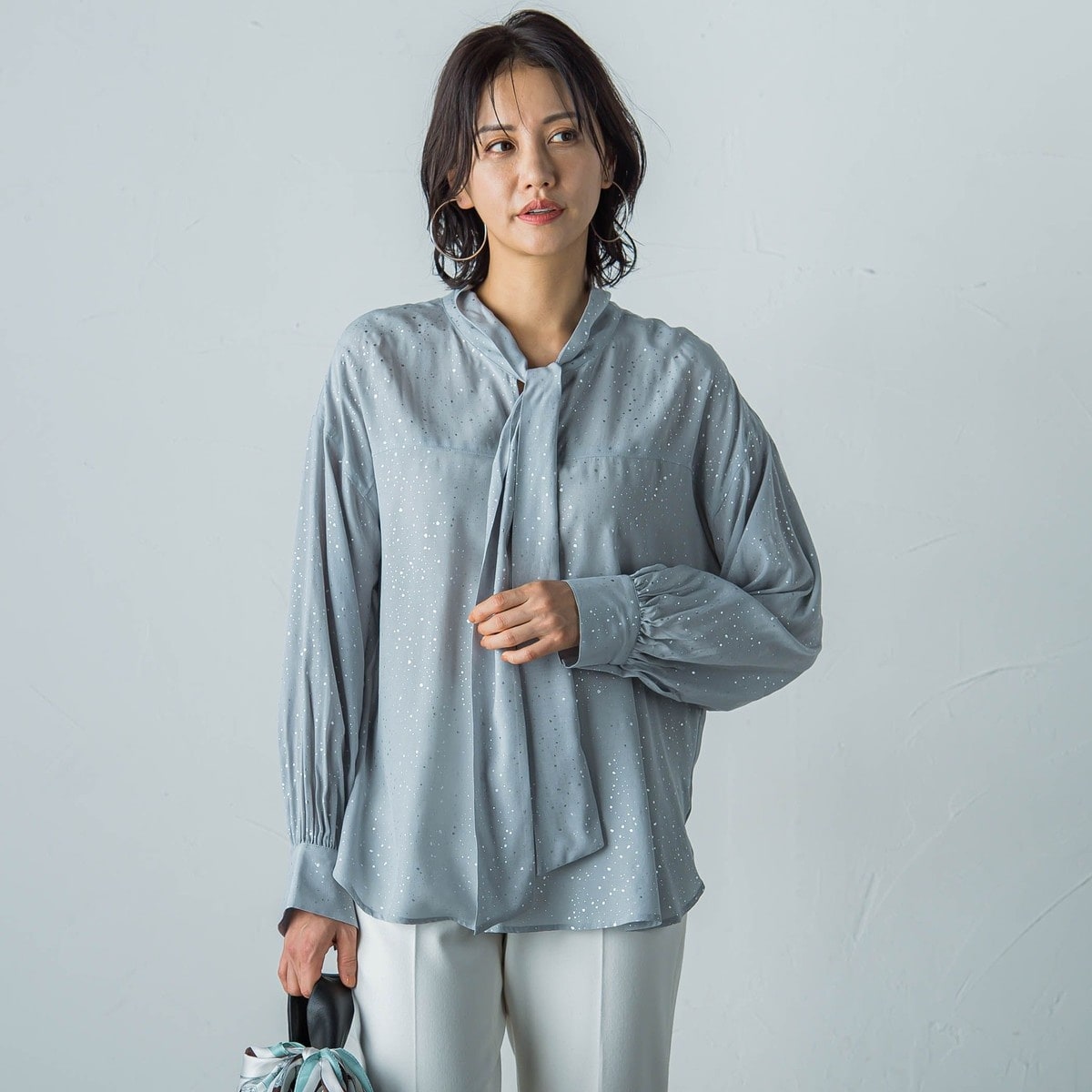 ピンタックスタンド衿ロングブラウス | アル・ディ・ラ(AL DI LA