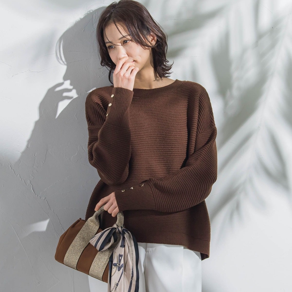 ロートレアモン（LAUTREAMONT）/【WEB限定】袖ボタンガーターニット≪手洗い可能≫ WEB限定】袖ボタンガーターニット≪手洗い可能≫ | ロートレアモン