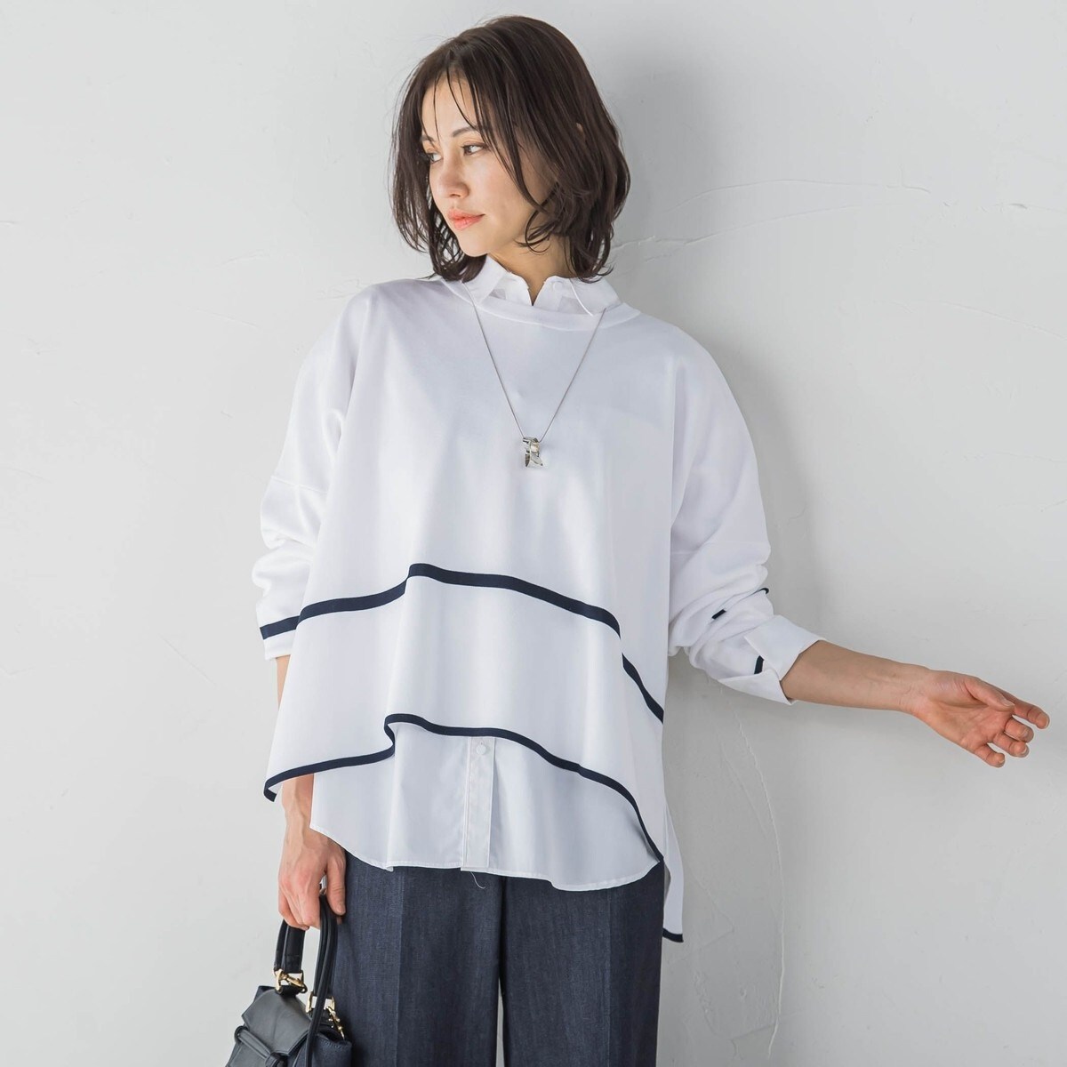 LAUTREAMONT / ロートレアモン 艶感ボーダーニット≪手洗い可能≫ 艶感ボーダーニット≪手洗い可能≫ | ロートレアモン