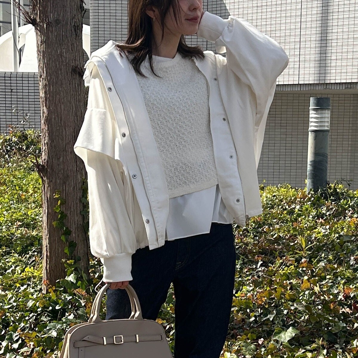 WEB限定】エアリーフォルムハイネックブルゾン≪洗濯機で洗える 